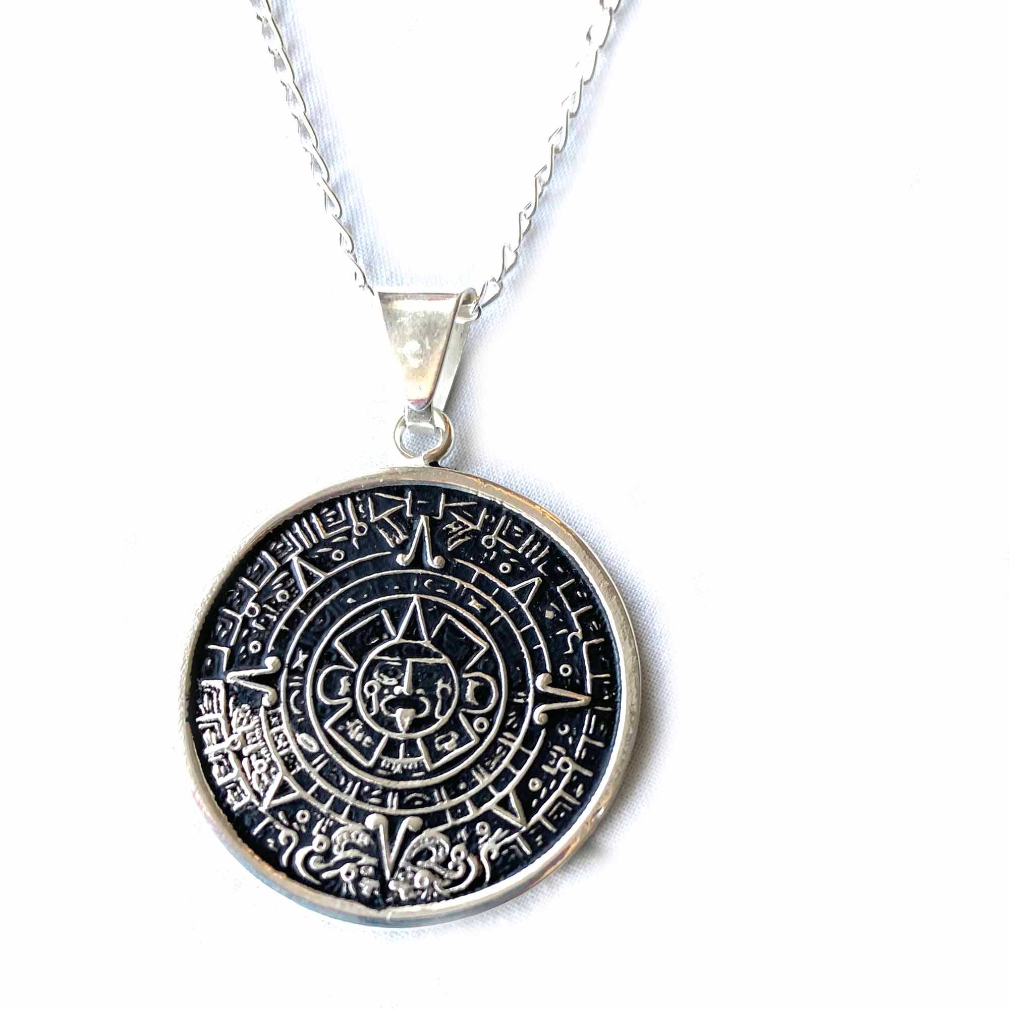 Aztec Calendar Pendant with Chain