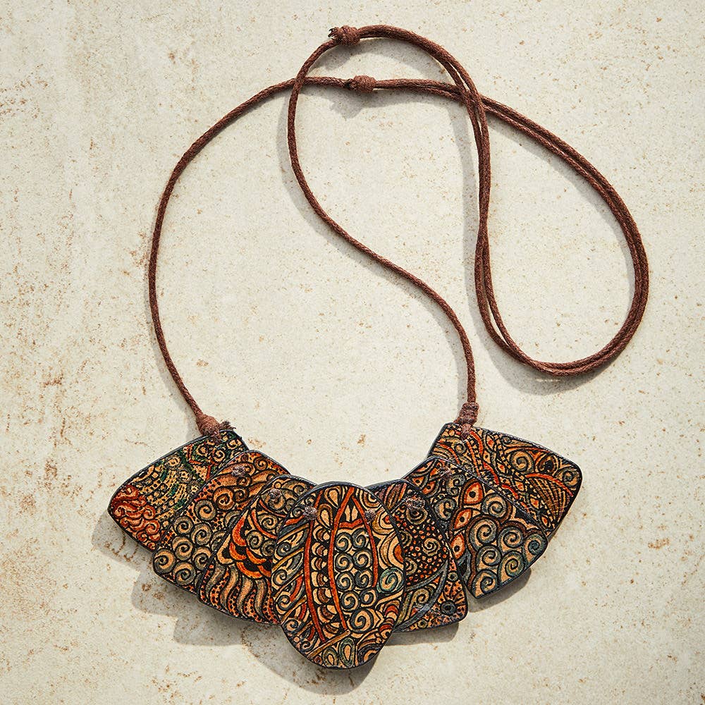 Batik Leather Necklace