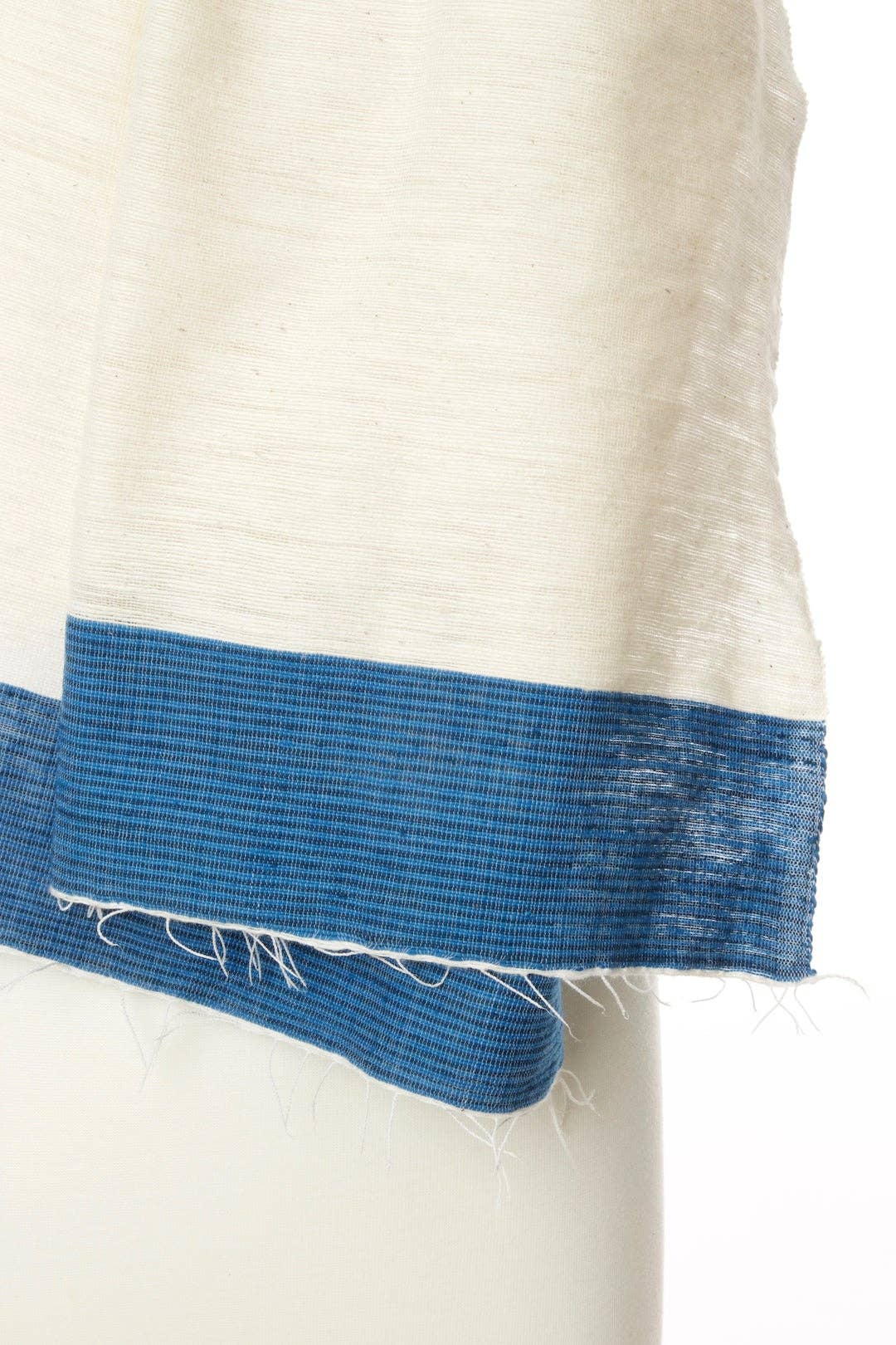 Ethiopian Cotton Luxe Scarf with Periwinkle Border