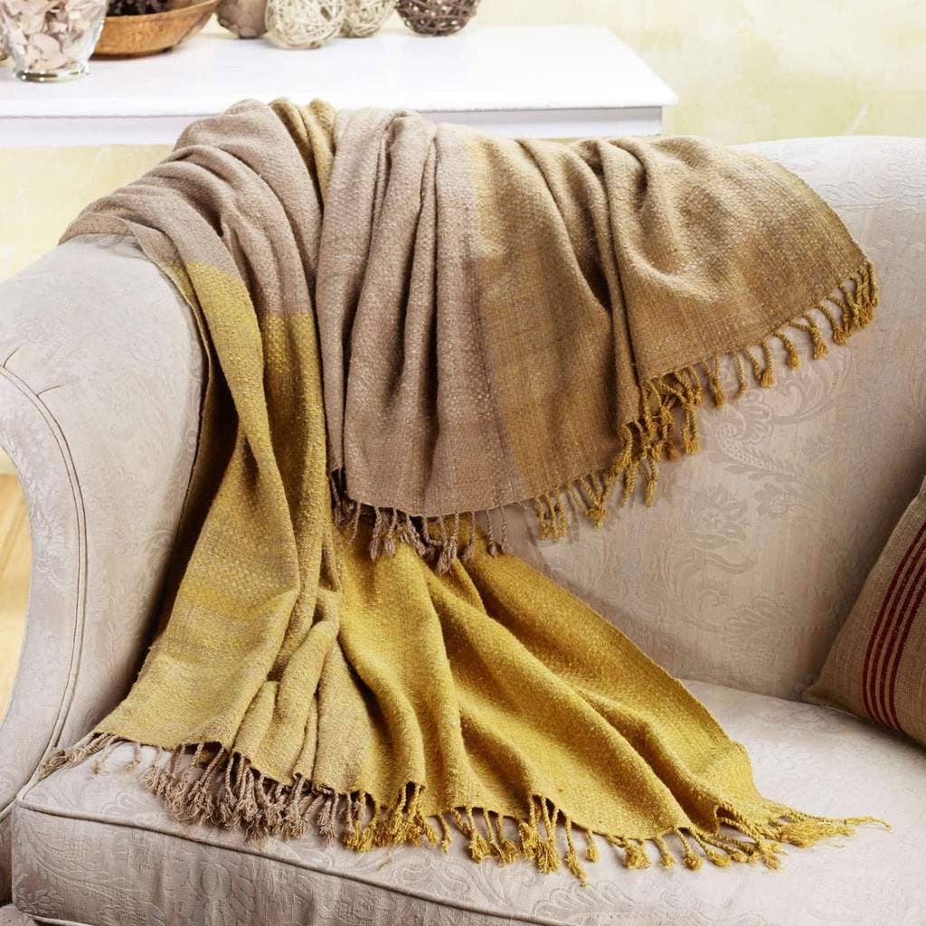 100% Silk Throw, Cruelty-free Silk with Natural Dyes