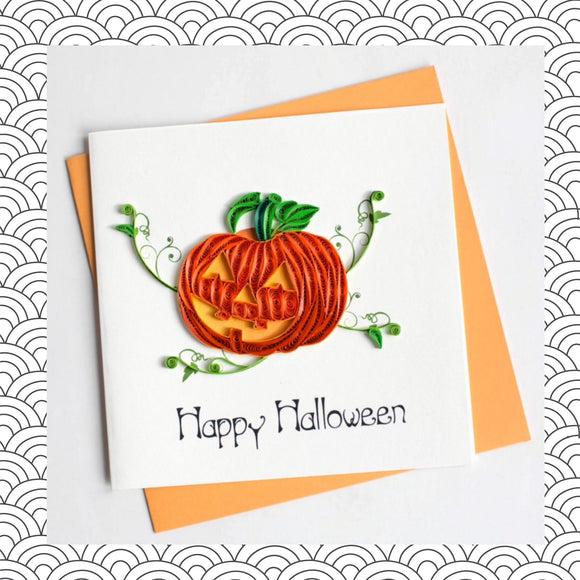 Halloween Pumpkin  - Quilling Card