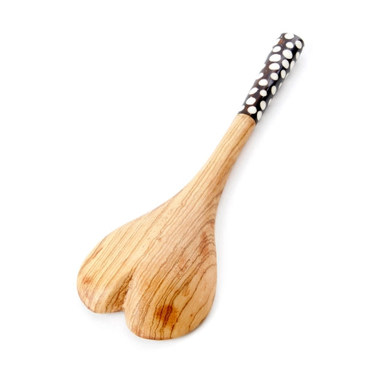Olive Wood Spoon - Batik Handle Heart