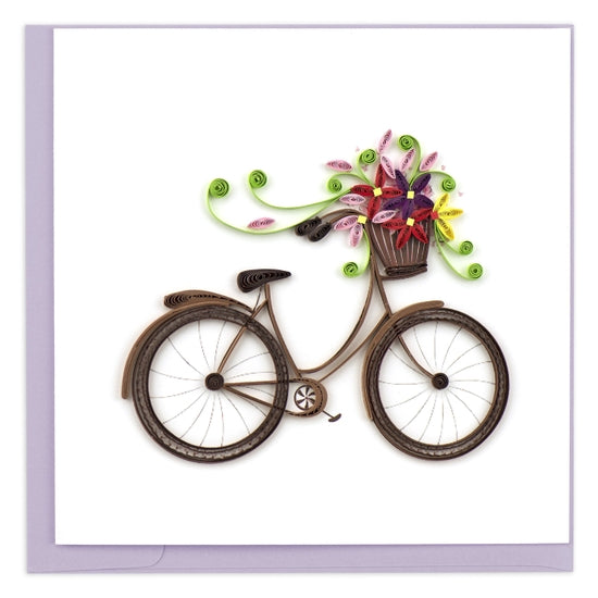 Bike with Flowers - Quilling Card