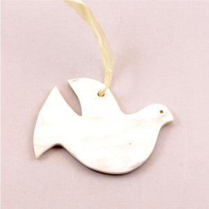 Cow Horn Ornament - Dove