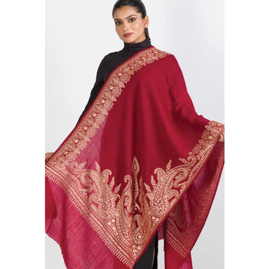 Geeta Embroidered Wool Shawl