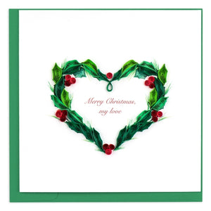 Holly Berry Heart - Quilling Card