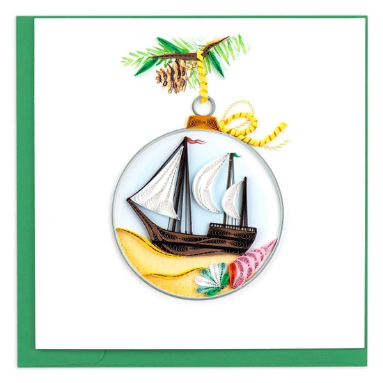 Schooner Ornament - Quilling Card