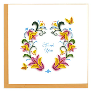 Thank You Flower Wreath - Quilling Card