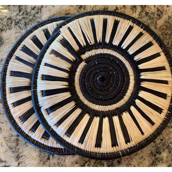 Sisal Trivet - Black & Cream Sun