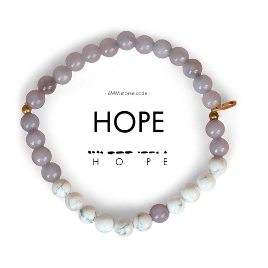 6mm Morse Code Bracelet - Hope