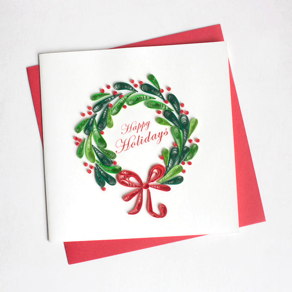 Christmas Wreath - Quilling Card