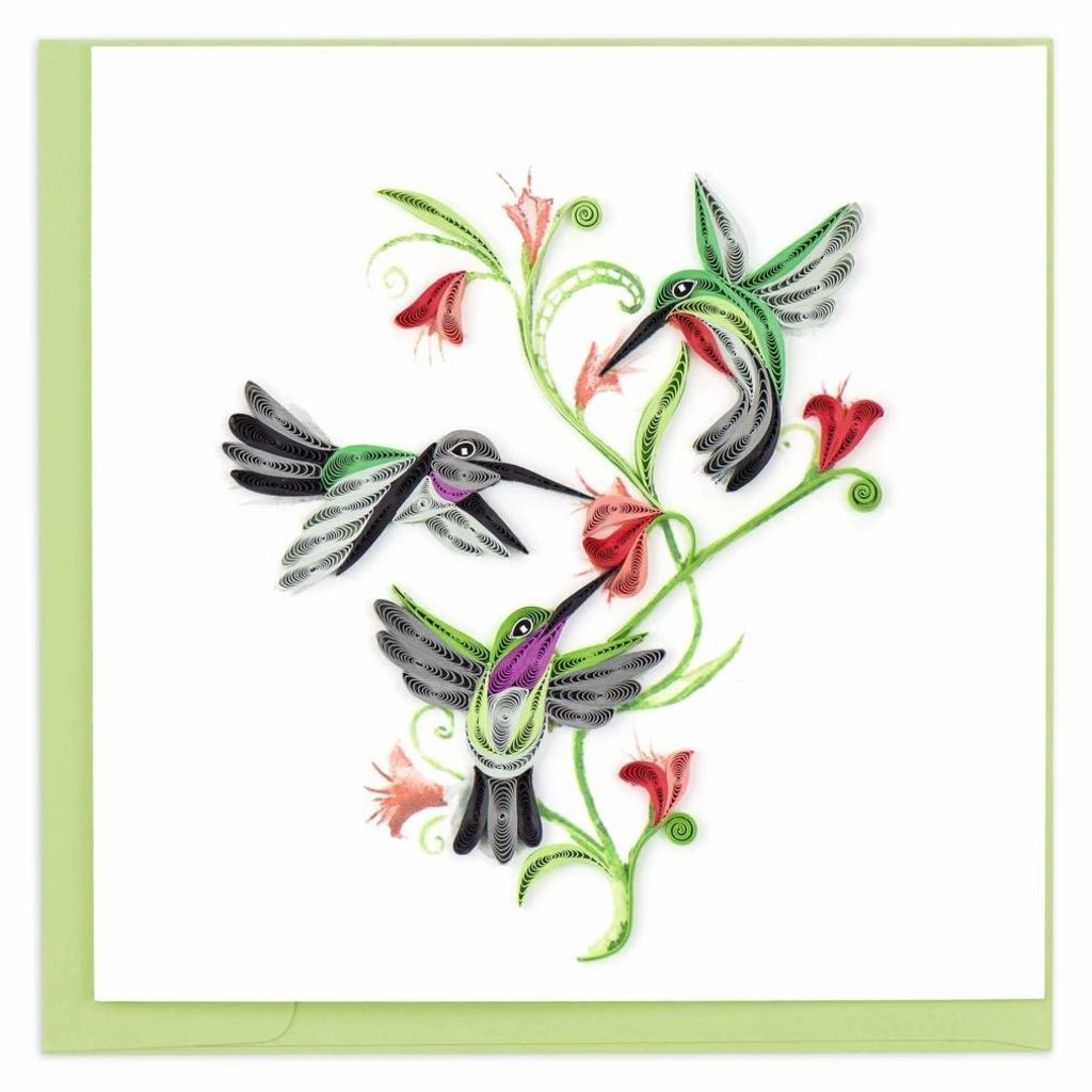 Hummingbird Trio - Quilling Card